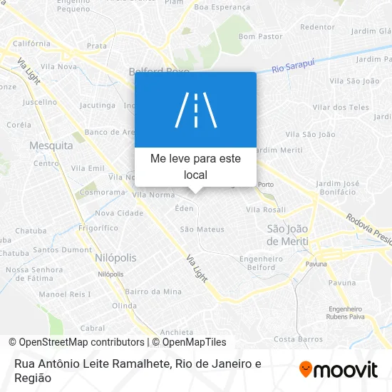 Rua Antônio Leite Ramalhete mapa