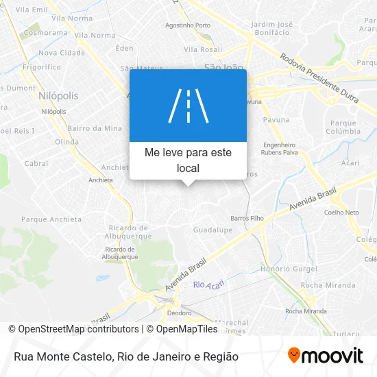 Rua Monte Castelo mapa