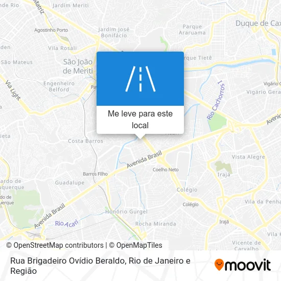 Rua Brigadeiro Ovídio Beraldo mapa