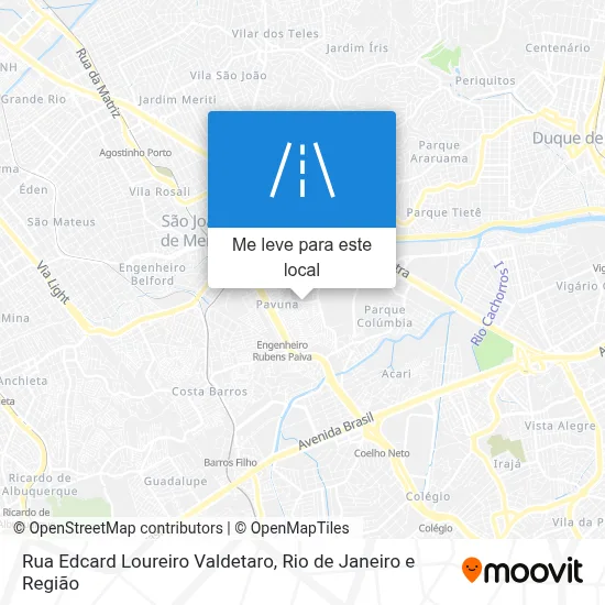 Rua Edcard Loureiro Valdetaro mapa