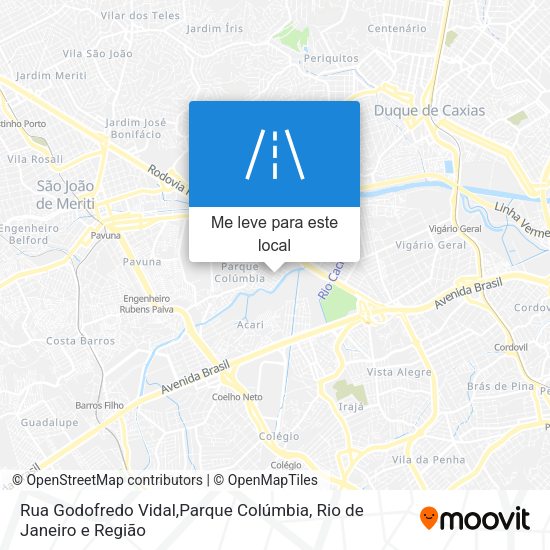 Rua Godofredo Vidal,Parque Colúmbia mapa