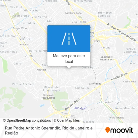Rua Padre Antonio Sperandio mapa