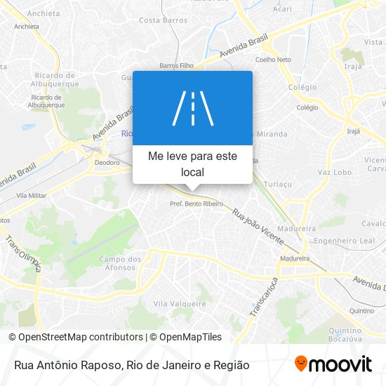 Rua Antônio Raposo mapa