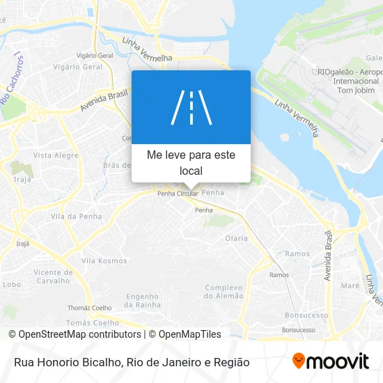Rua Honorio Bicalho mapa