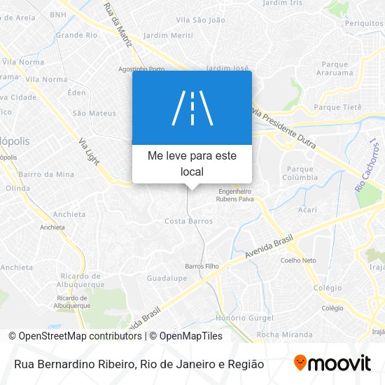 Rua Bernardino Ribeiro mapa