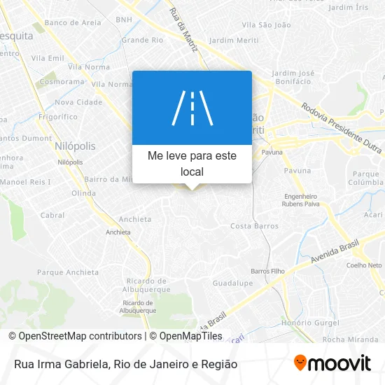 Rua Irma Gabriela mapa
