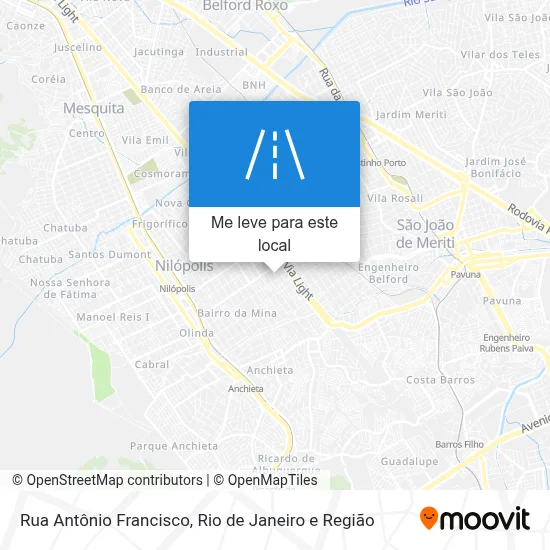 Rua Antônio Francisco mapa