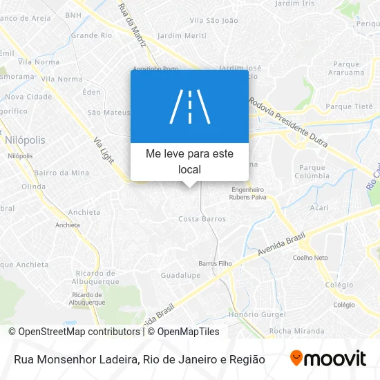 Rua Monsenhor Ladeira mapa