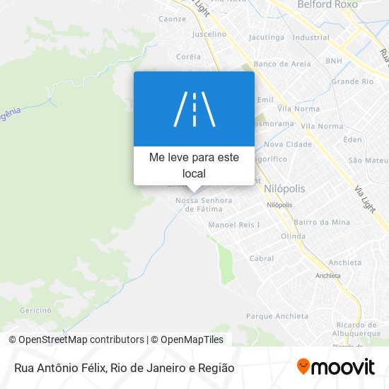 Rua Antônio Félix mapa