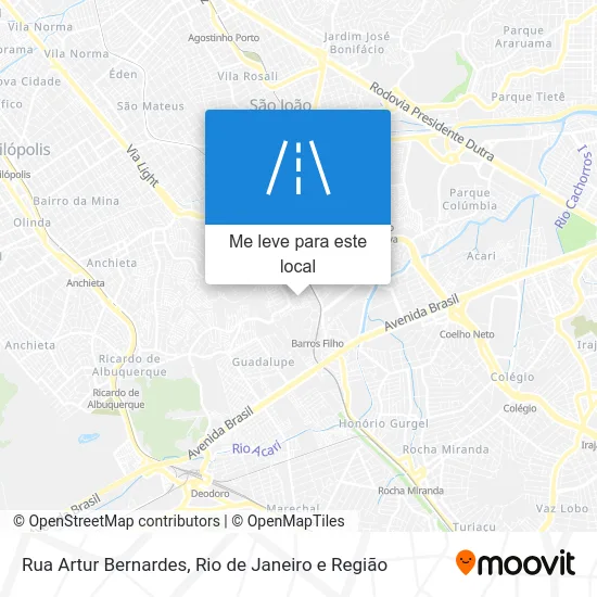 Rua Artur Bernardes mapa