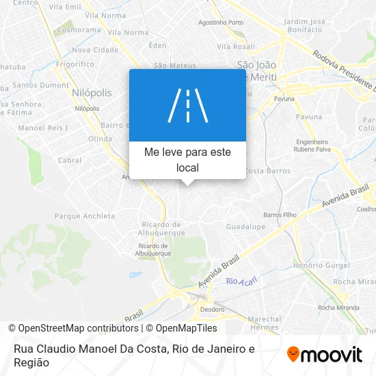 Rua Claudio Manoel Da Costa mapa