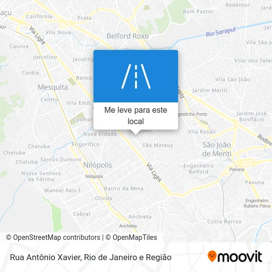 Rua Antônio Xavier mapa