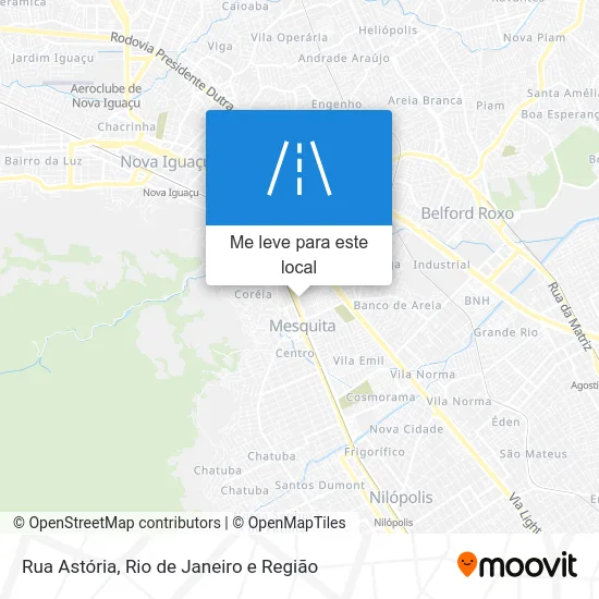 Rua Astória mapa