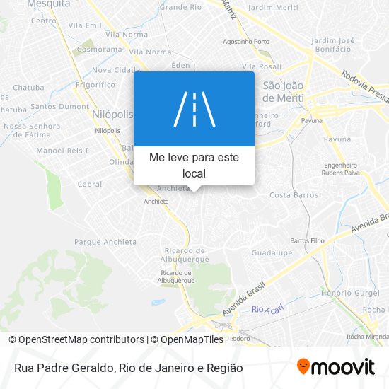 Rua Padre Geraldo mapa