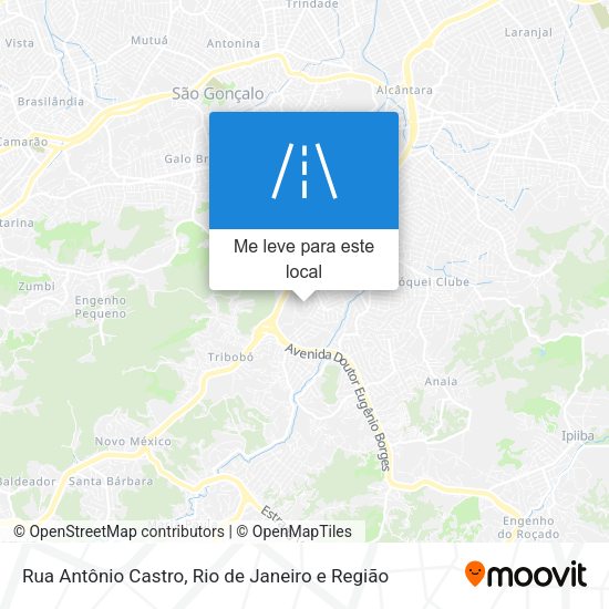Rua Antônio Castro mapa
