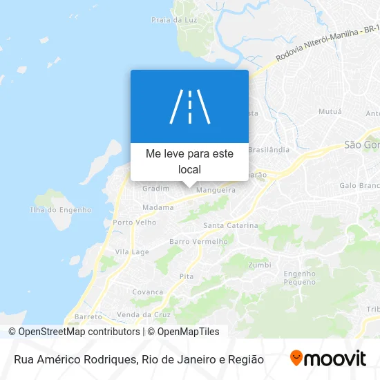 Rua Américo Rodriques mapa
