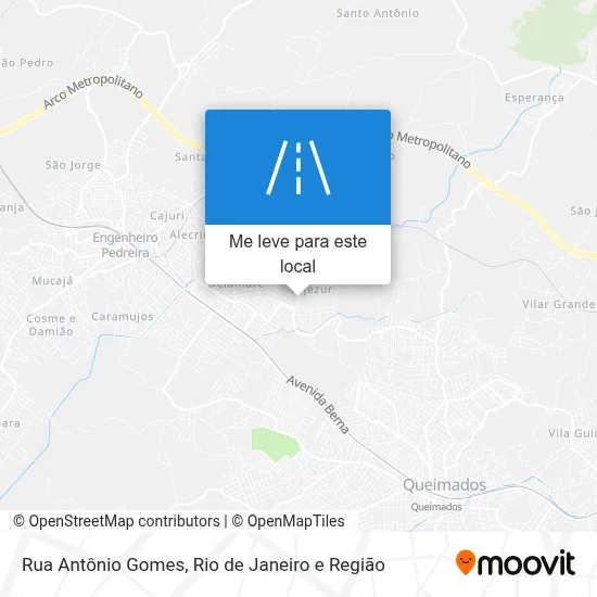 Rua Antônio Gomes mapa