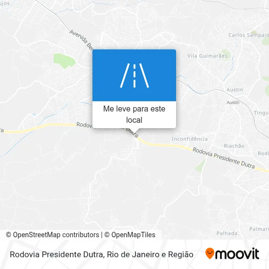 Rodovia Presidente Dutra mapa