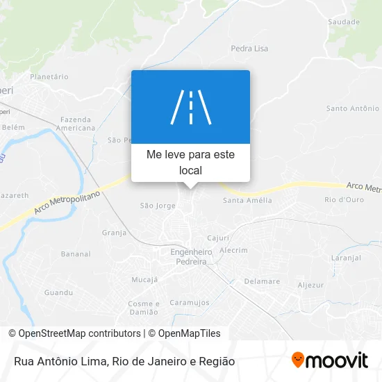 Rua Antônio Lima mapa
