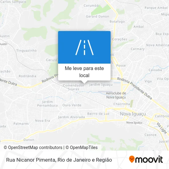Rua Nicanor Pimenta mapa