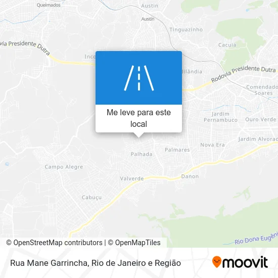 Rua Mane Garrincha mapa