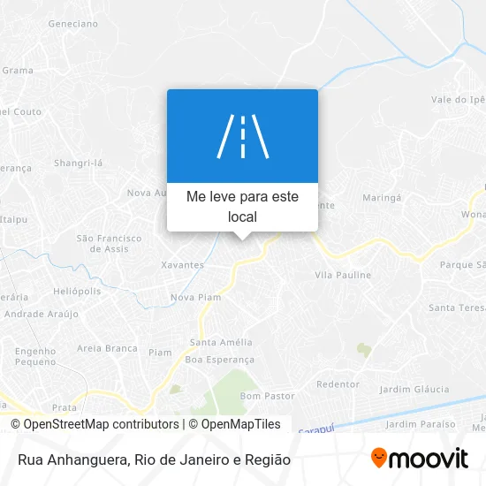 Rua Anhanguera mapa