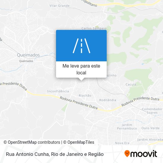 Rua Antonio Cunha mapa