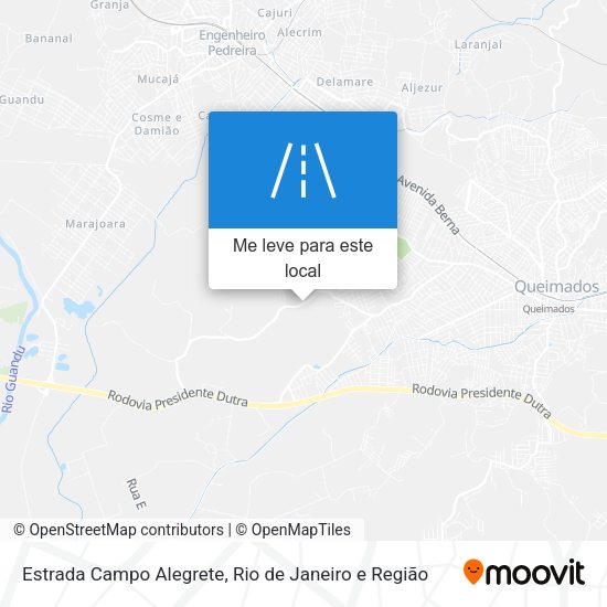 Estrada Campo Alegrete mapa