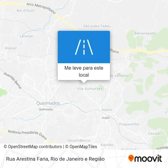 Rua Arestina Faria mapa