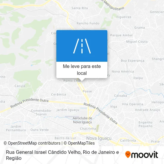 Rua General Israel Cândido Velho mapa