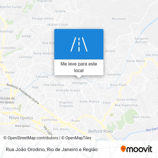 Rua João Orodino mapa