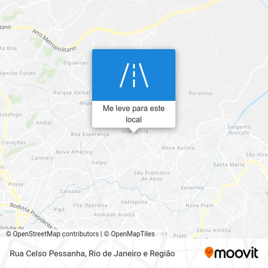 Rua Celso Pessanha mapa