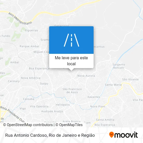 Rua Antonio Cardoso mapa