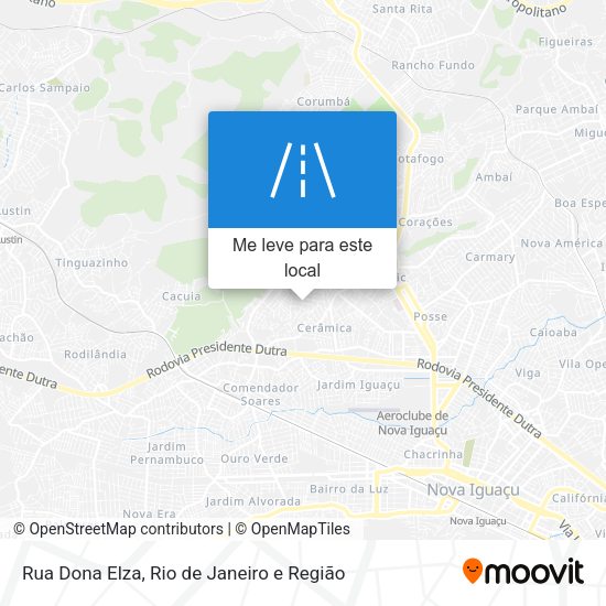 Rua Dona Elza mapa