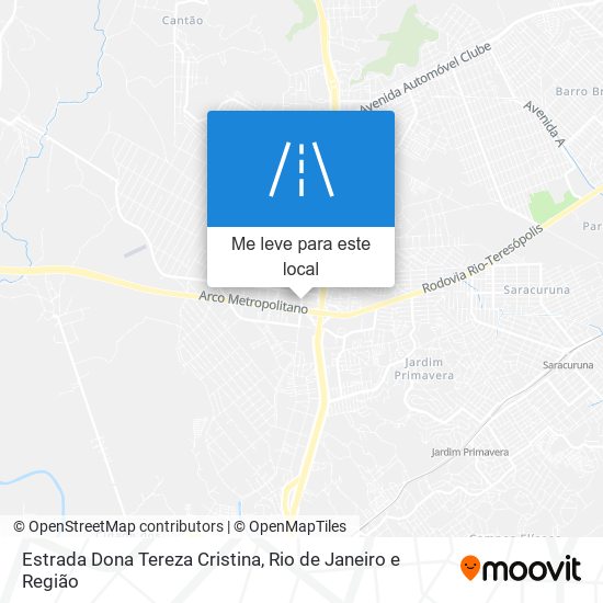 Estrada Dona Tereza Cristina mapa