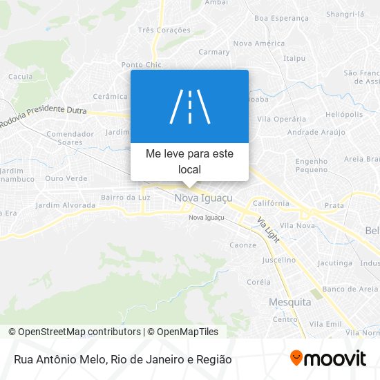 Rua Antônio Melo mapa