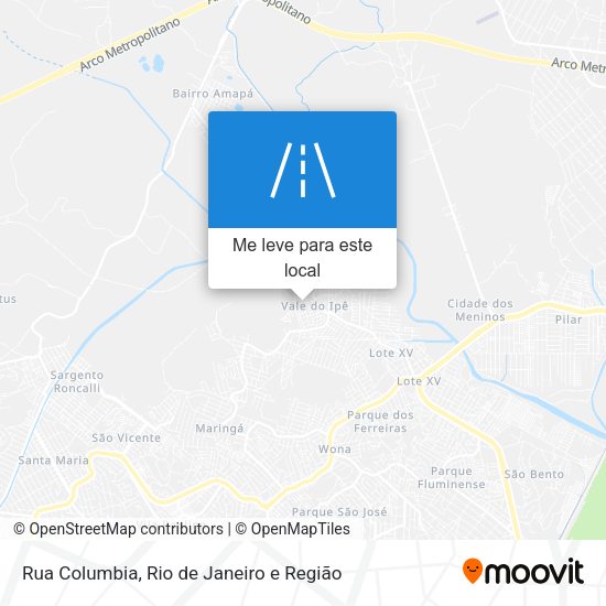 Rua Columbia mapa