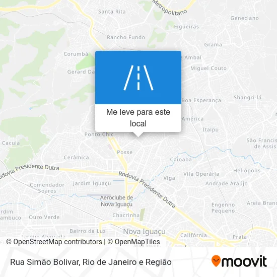Rua Simão Bolivar mapa