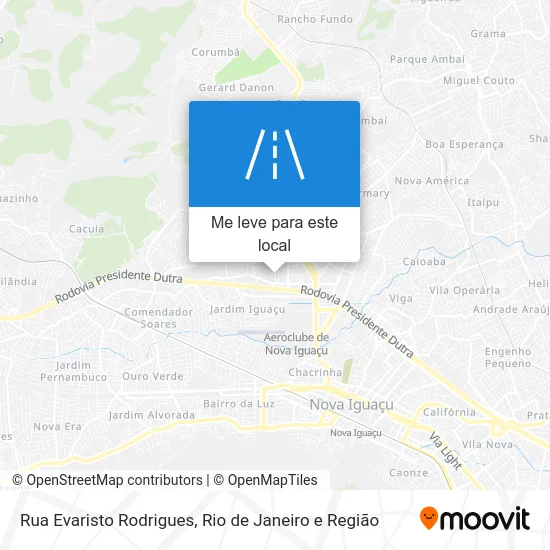 Rua Evaristo Rodrigues mapa