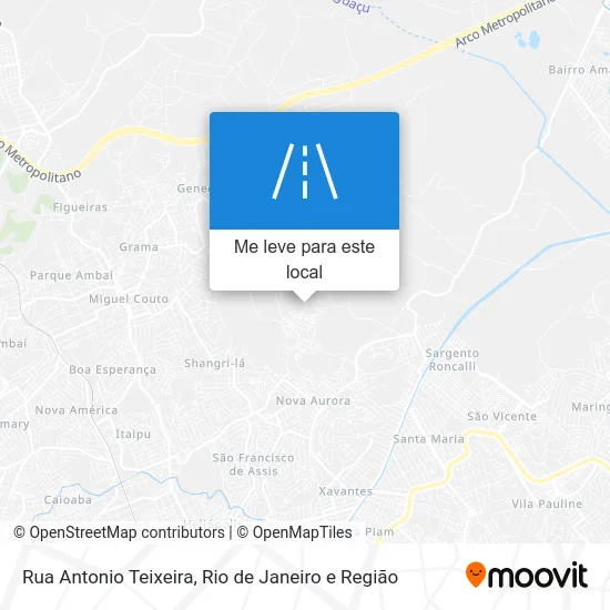 Rua Antonio Teixeira mapa