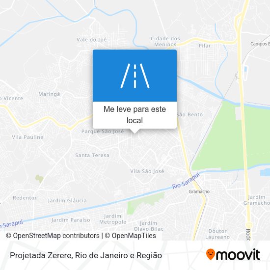 Projetada Zerere mapa
