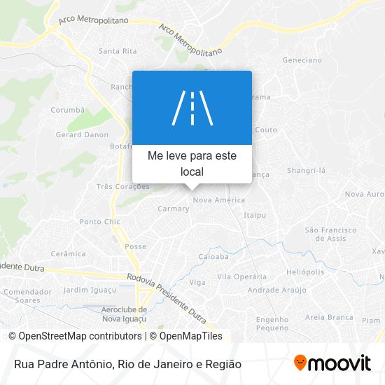 Rua Padre Antônio mapa