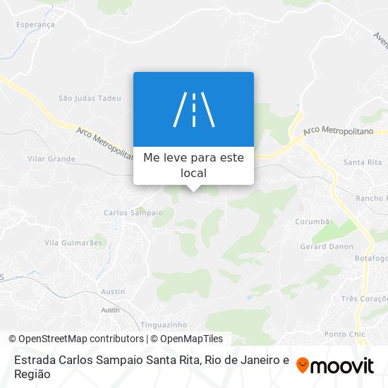 Estrada Carlos Sampaio Santa Rita mapa