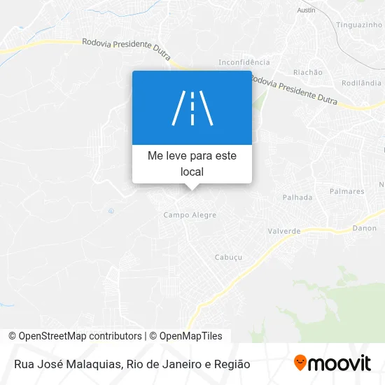 Rua José Malaquias mapa