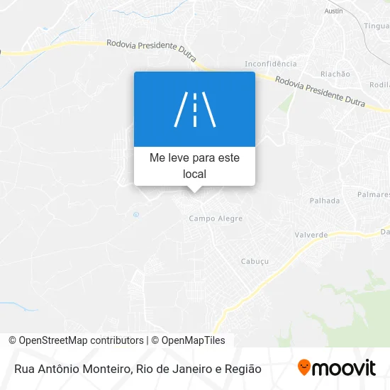 Rua Antônio Monteiro mapa