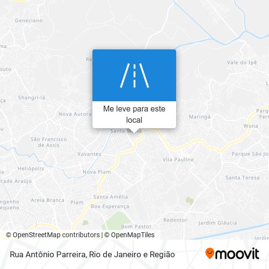 Rua Antônio Parreira mapa