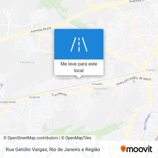 Rua Getúlio Vargas mapa
