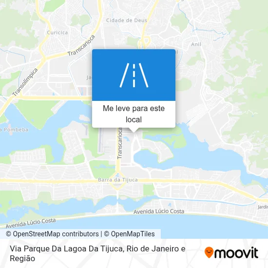 Via Parque Da Lagoa Da Tijuca mapa