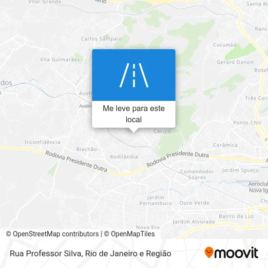 Rua Professor Silva mapa