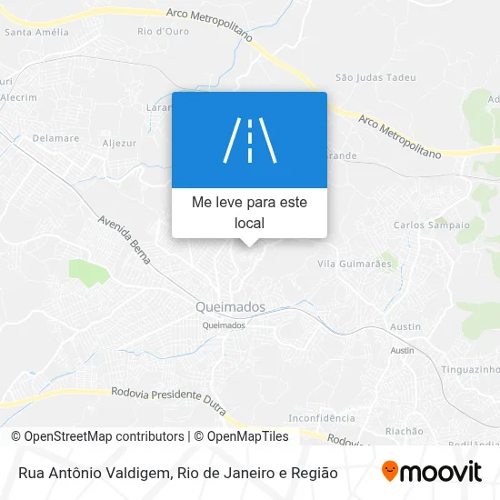 Rua Antônio Valdigem mapa